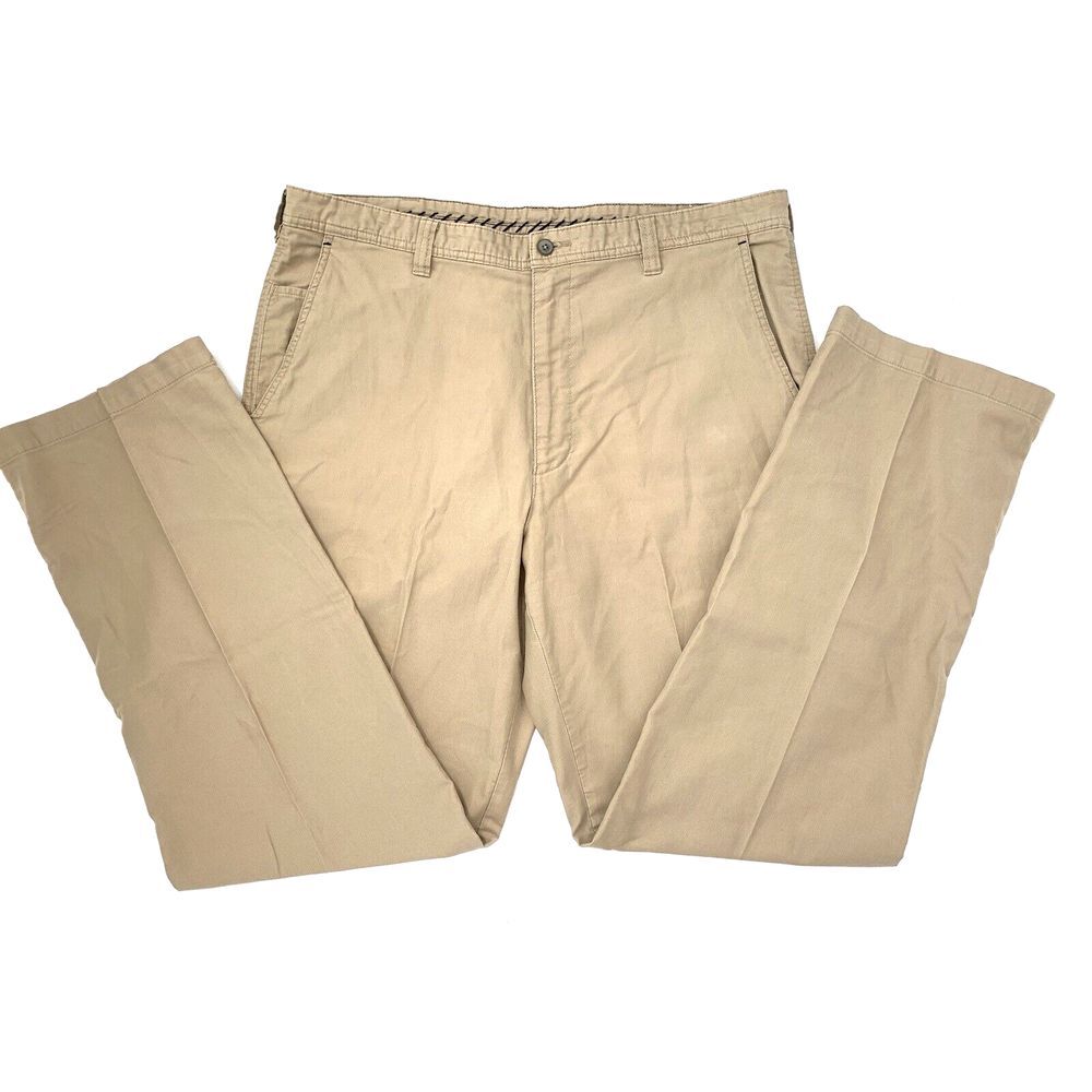 Transcript Khaki Flat Front Straight Leg Cotton Chino‎ Men's Pants Size W38 L34